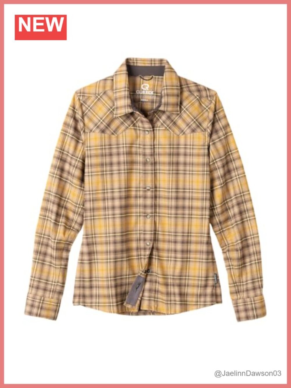 Club Ride Women's Liv'n Flannel Shirt 2-Way Stretch Snap Button Cycling